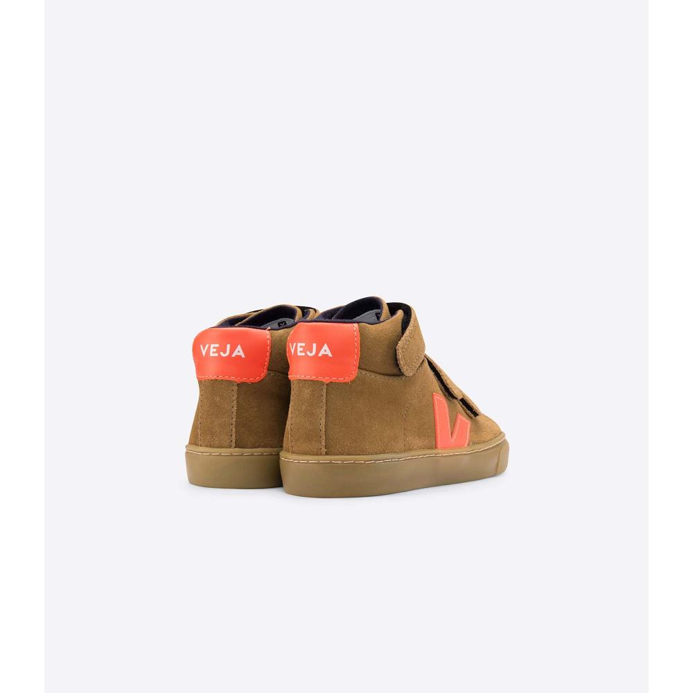 Brown Kids' Veja ESPLAR MID SUEDE High Tops | AU 679PJJ